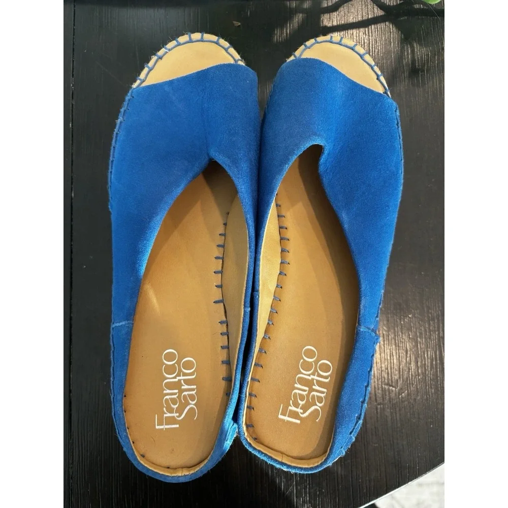 Franco Sarto Blue Suede Espadrille Size 7.5